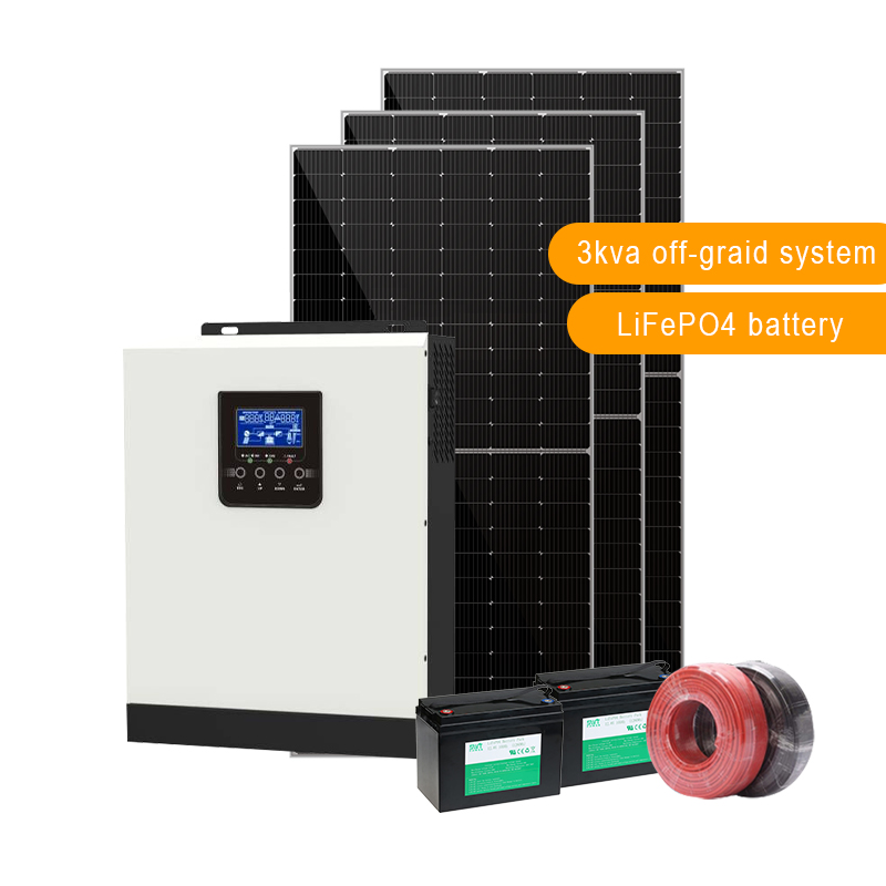 Sistema solar kit de energia doméstica 3kva mini sistemas solares domésticos completos com bateria de chumbo-ácido
