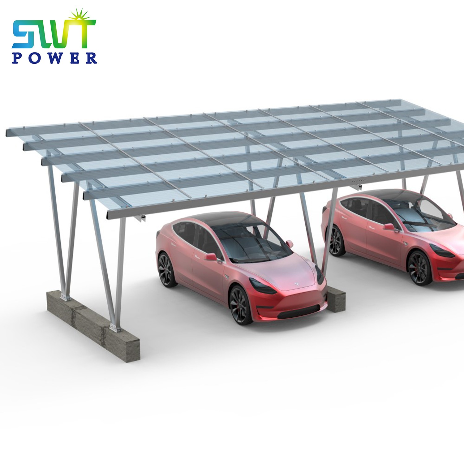 Sistema de montagem fotovoltaica Sistemas de montagem de garagem solar para estação de carregamento EV Carregamento fotovoltaico solar
