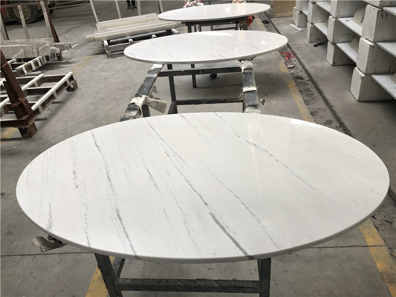 tampo de mesa de mármore branco