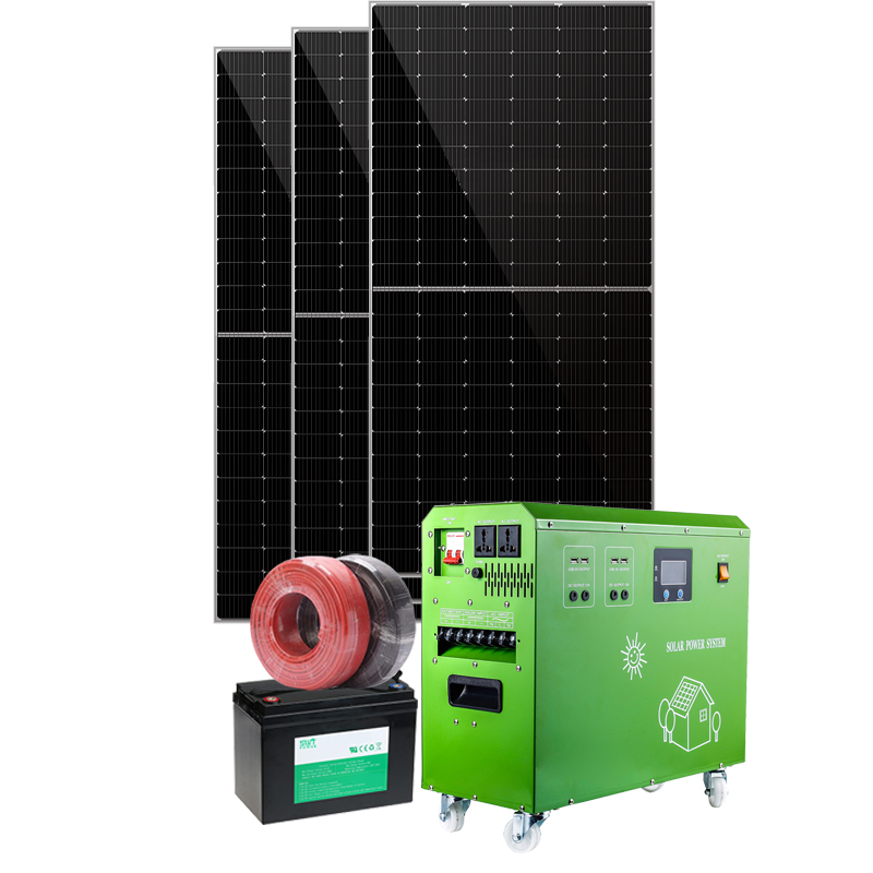 Sistema de energia solar 3kw gerador solar portátil com bateria de painel conjunto completo
