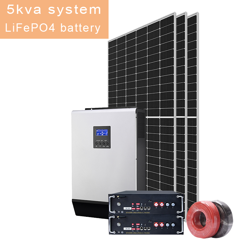 5KW 5,5kw Sistema Solar Fora da Rede para Lifepo 4 Bateria Energia Solar
