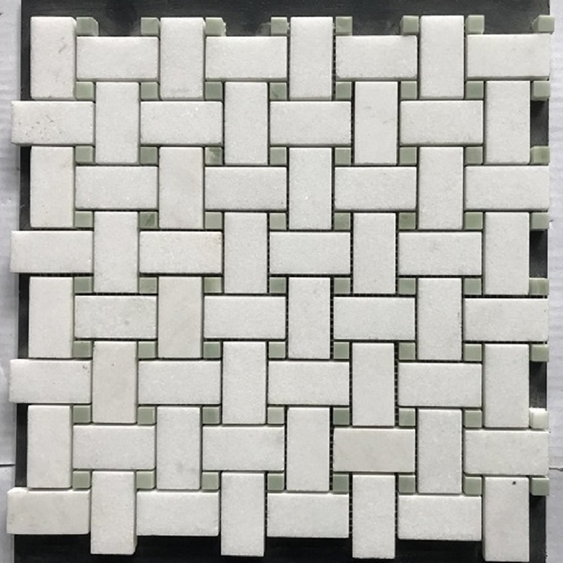 Tecelagem de mármore em forma de mosaico de pedra natural mosaico de parede
