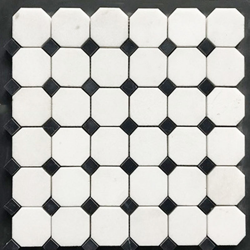Mosaico de mármore branco
