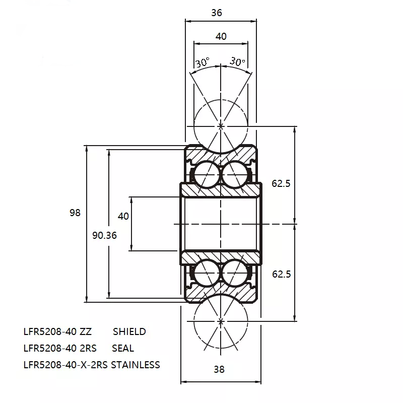 Tamanho LFR5208-40 ZZ