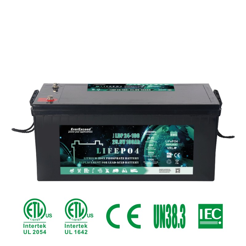 Bateria de íon de lítio 25,6 V 100ah para substituição de bateria de chumbo-ácido LiFePO4 bateria 32700 para veículo elétrico/scooter elétrico
