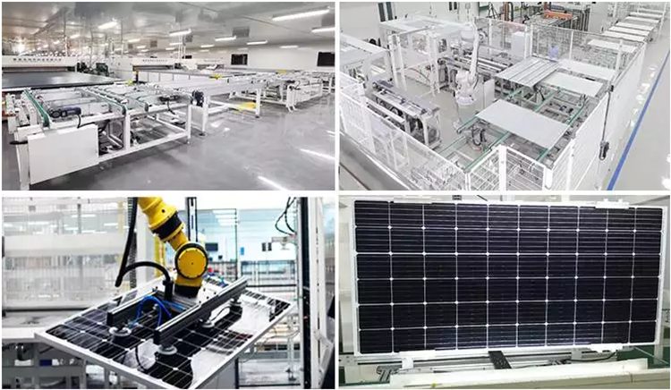 produção de fábrica de painéis solares