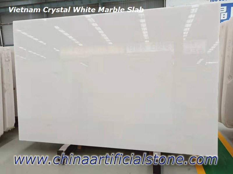 Placas jumbo de mármore branco cristal premium do Vietnã

