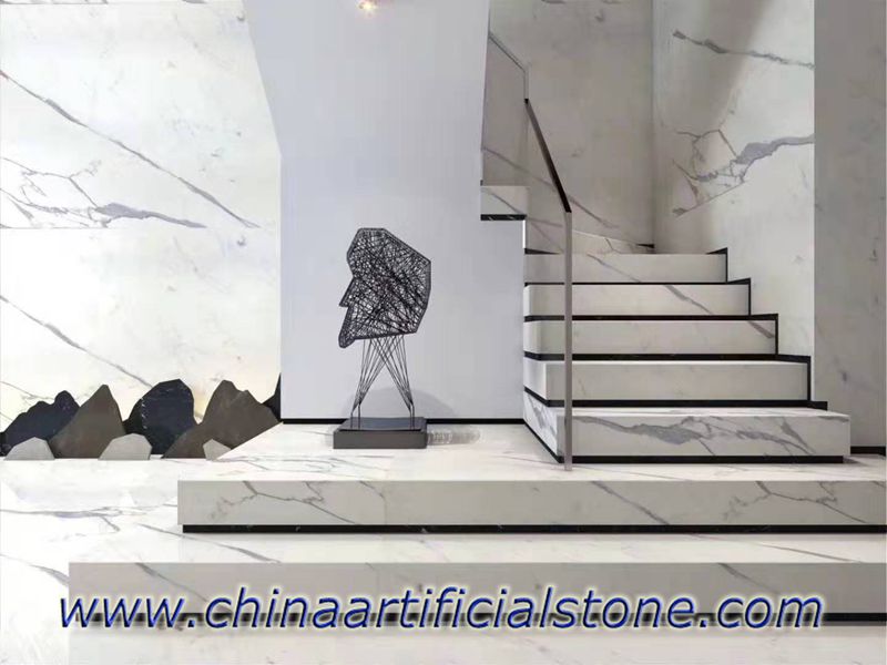 Calacatta White Marble Tiles para piso, parede e estpes