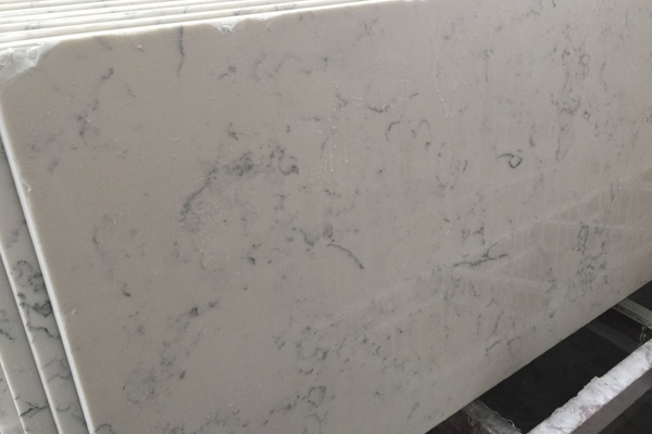 Pedra de quartzo de mármore branco Carrara