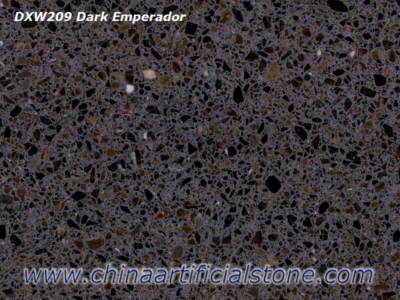 Telhas e lajes de terrazzo marrom escuro Emperador DXW209
