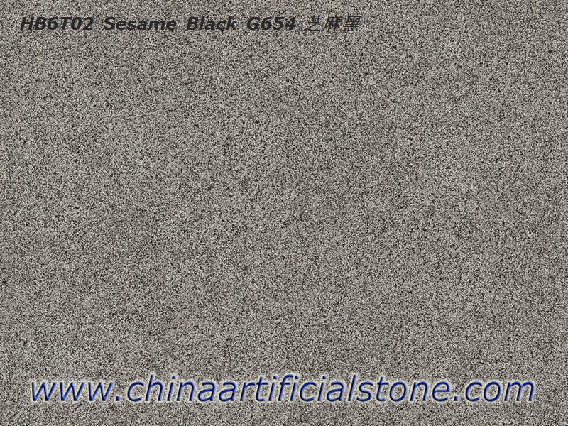 Pavimentação externa de porcelana gergelim preto G654 aparência de granito
