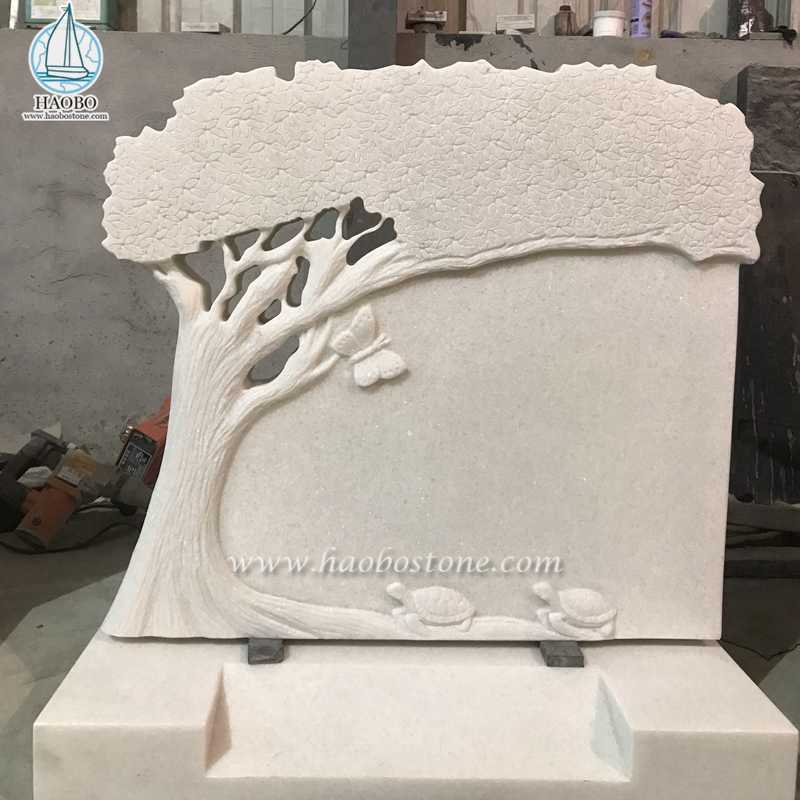 Lápide memorável esculpida em árvore de mármore branco de Han
