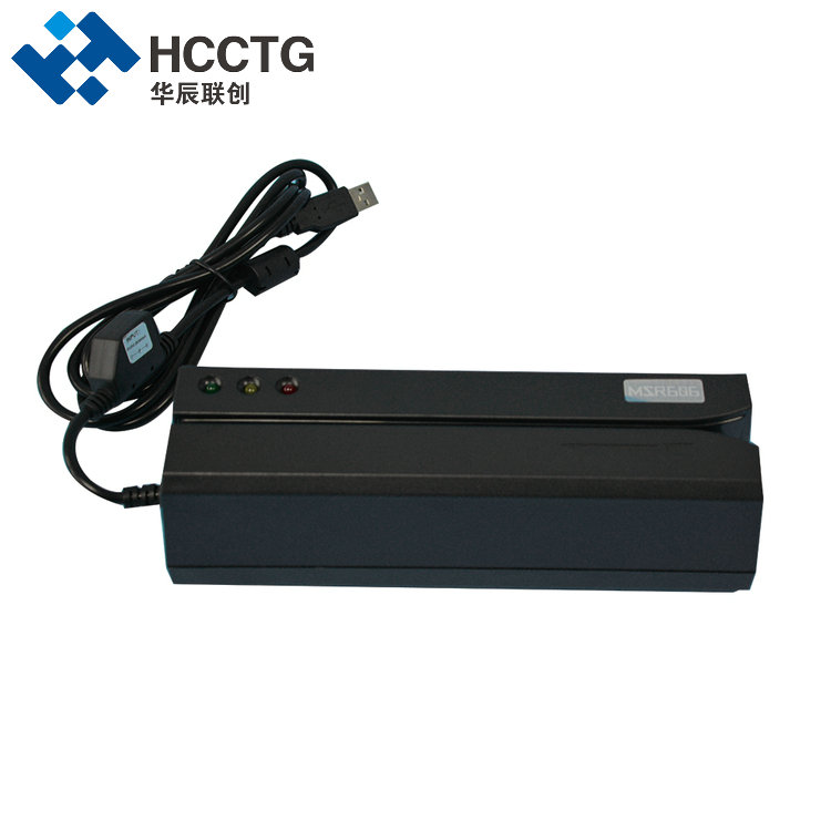 Leitor e gravador de cartão de tarja magnética RS232/USB 3 trilhas MSR606
