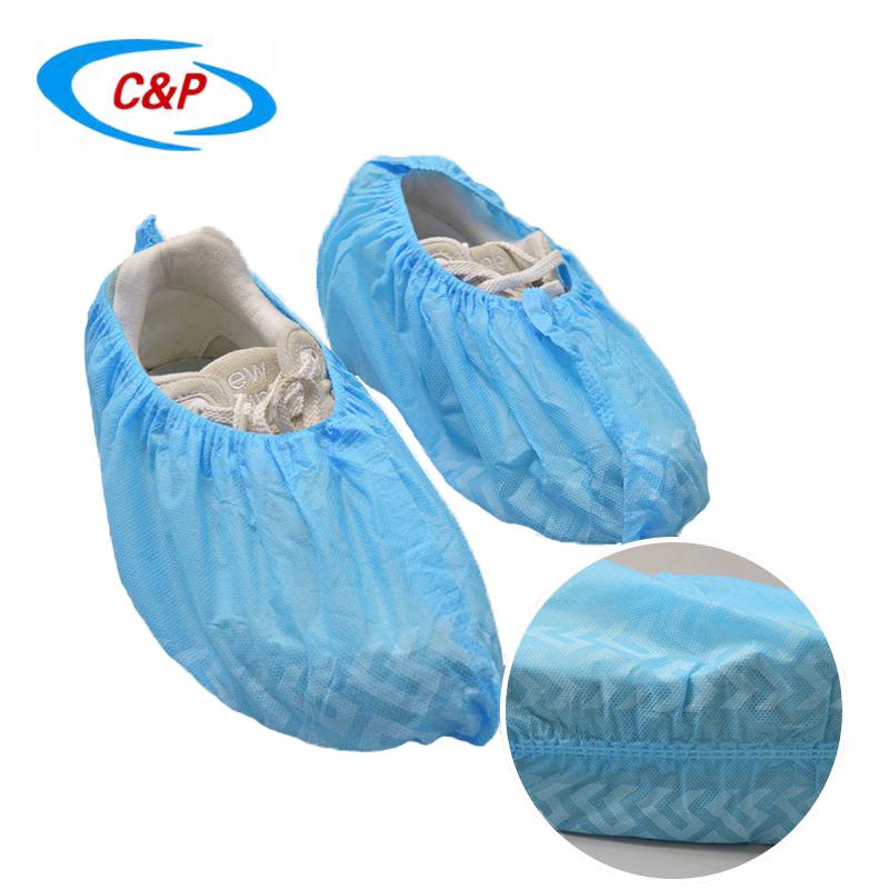 Capas protetoras de sapatos não tecidas descartáveis ​​azuis hospitalares
