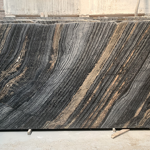 Mesa de centro de mármore preto grão de madeira mármore polimento superfície China preço de mármore barato
