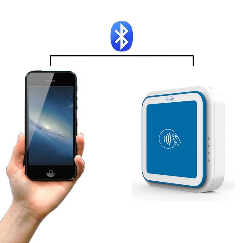 Leitor de cartão magnético Bluetooth IC NFC MPOS para Android/IOS I9
