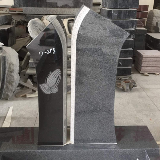 Lápides de granito preto lápides duplas para inscrição de lápide de sepulturas
