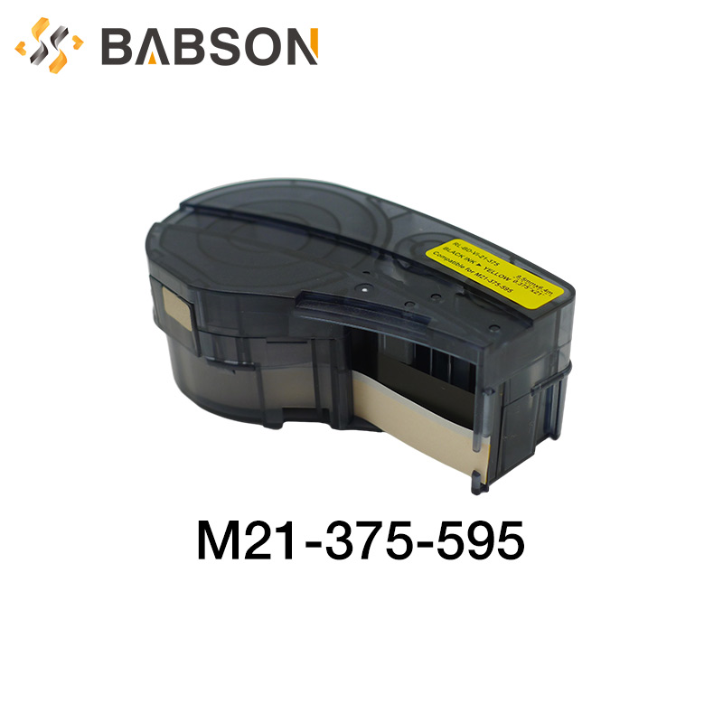 Compatível M21-375-595-YL para fita de etiqueta de vinil Brady preto sobre amarelo para fita de impressora de etiquetas Brady LAB
