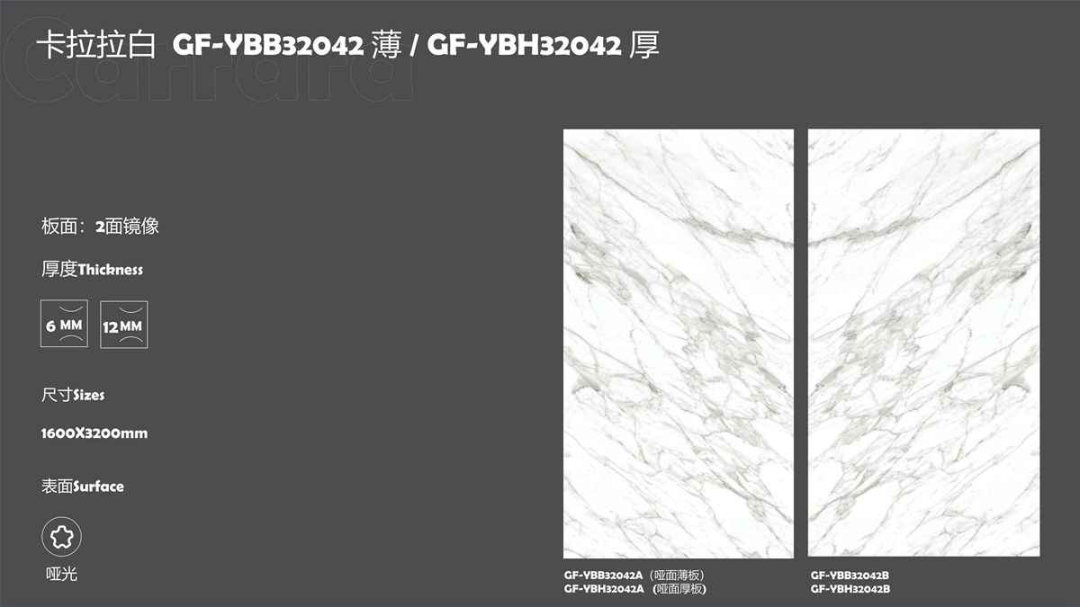 Placas de Porcelanato Branco Carrara 1600x3200mm