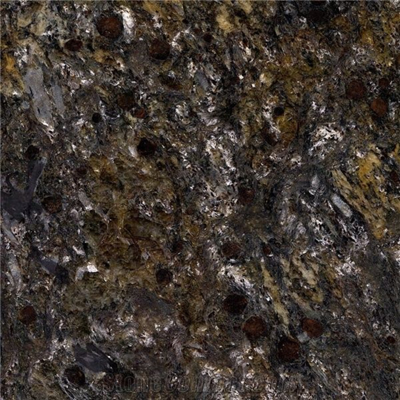 Lajes de granito preto meteorito brasileiro polidas
