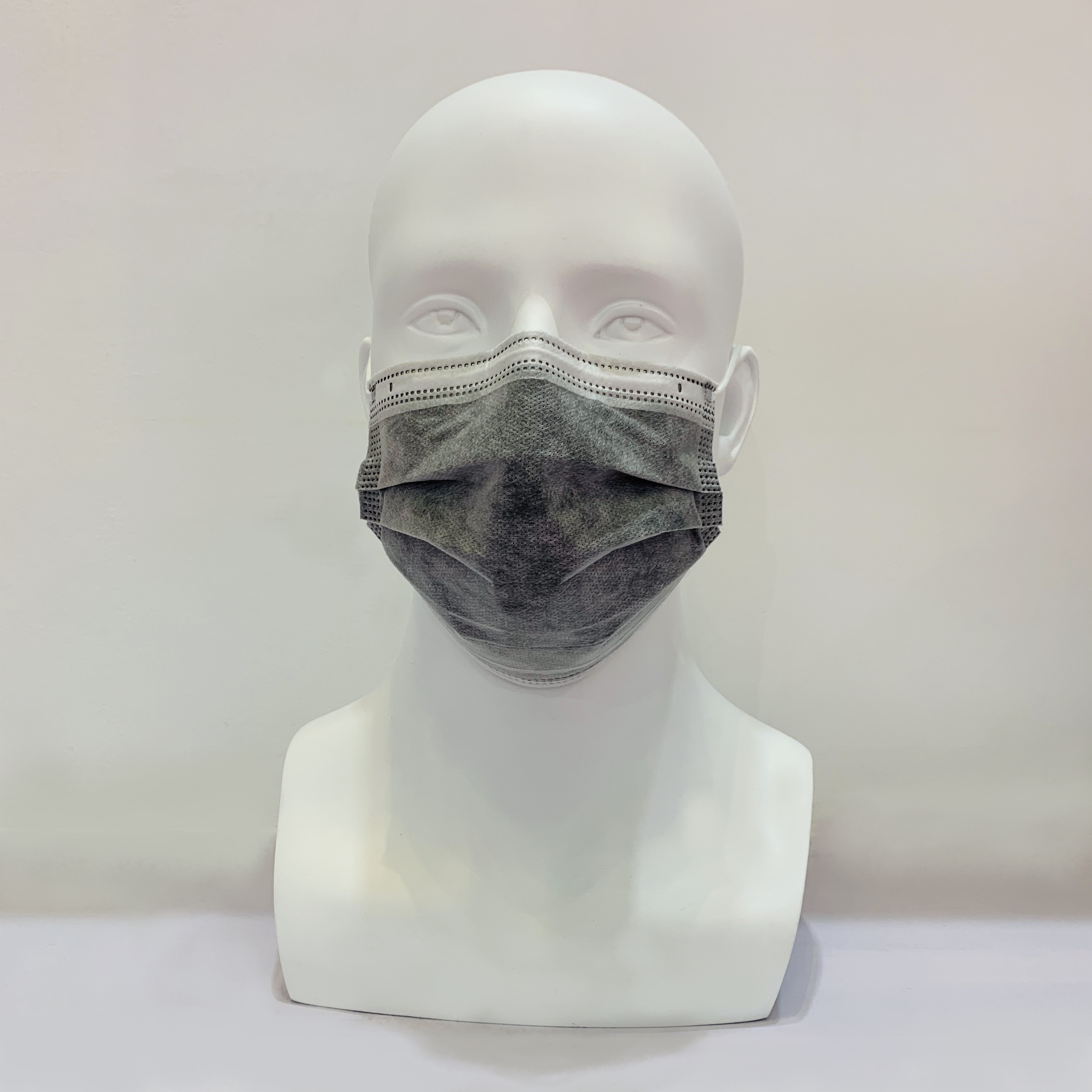 Máscara facial de filtro de carvão ativado anti-poeira PM 2.5 descartável cor cinza
