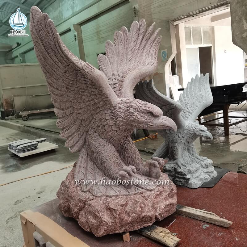 Escultura em pedra decorativa de águia de jardim para venda
