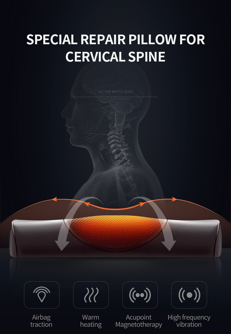 Almofada de massagem para coluna cervical