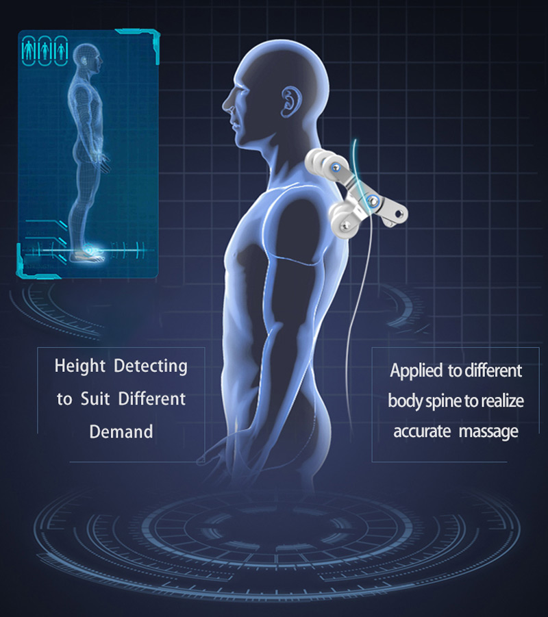 Cadeira de massagem 3D com detecção automática de corpo