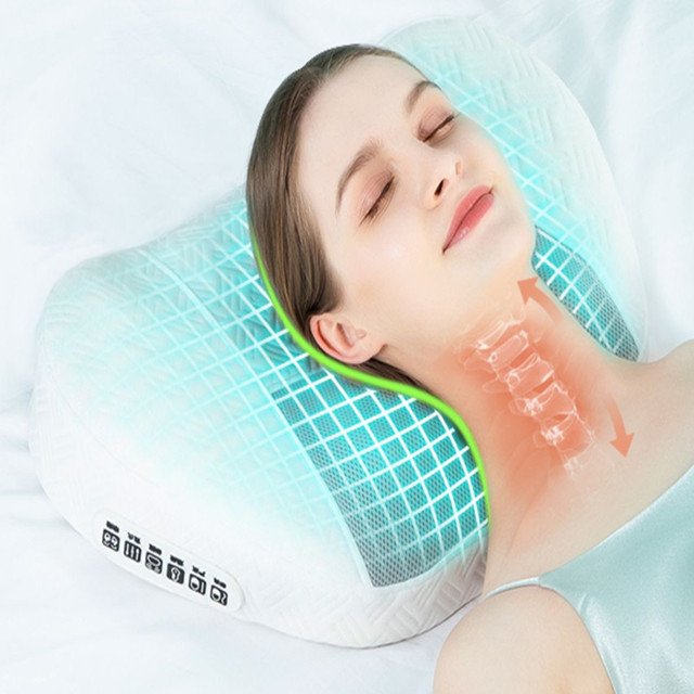 Travesseiro de massagem com rolo de shiatsu com aquecimento de pescoço vibratório poderoso

