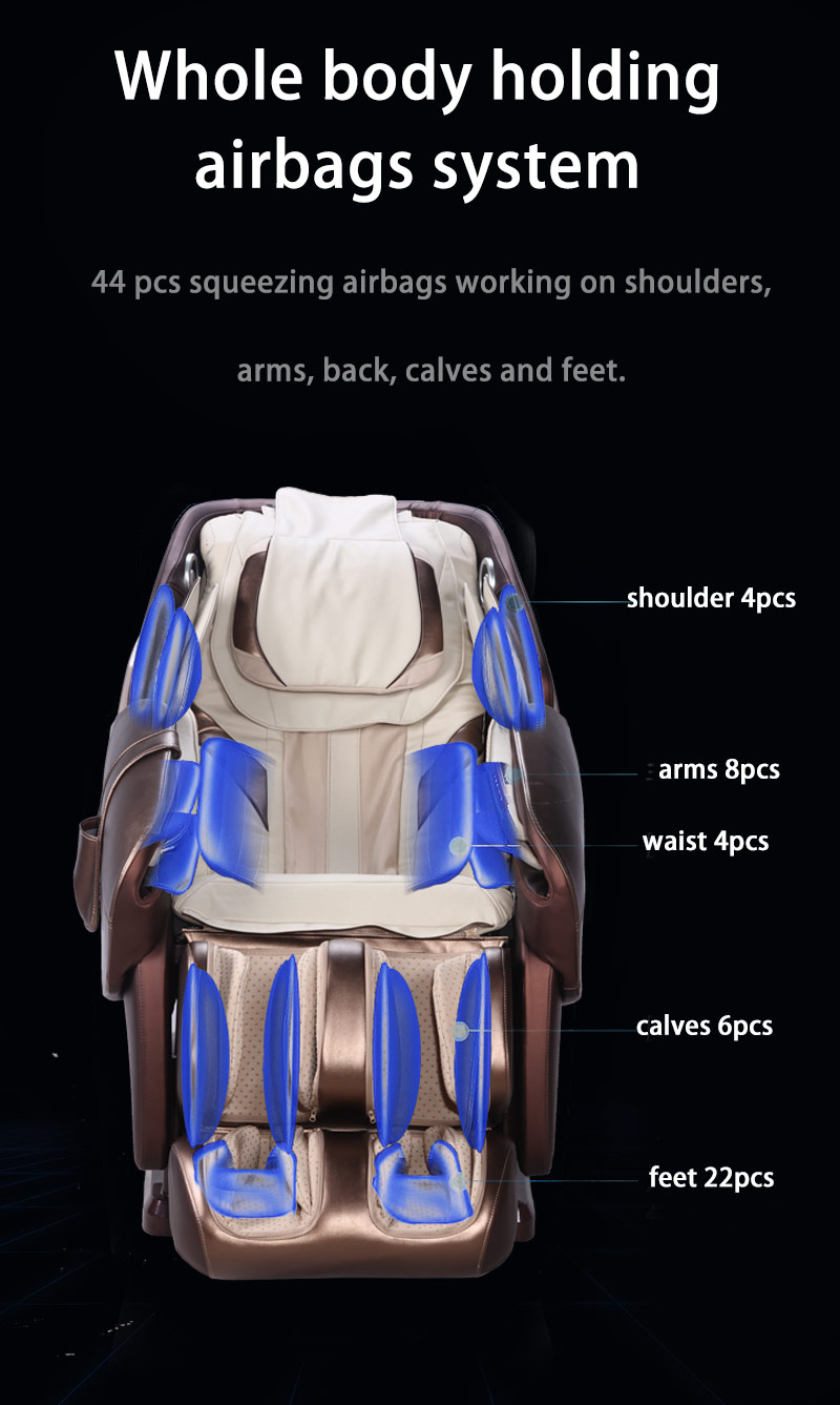 Cadeira de massagem com airbags de corpo inteiro