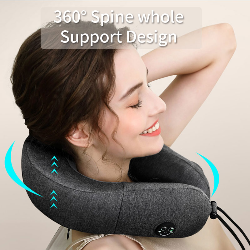 Almofada de massagem de pescoço versátil portátil em forma de U
