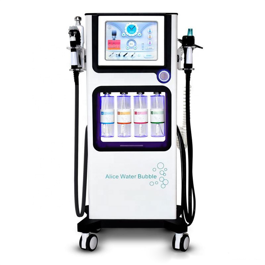 7 em 1 Hydrafacial Glow pele Alice Water Bubble máquina H2O2 Jet peel Oxygen Spray Máquina de Terapia Facial
