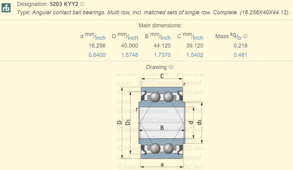 5203KYY2 rolamentos